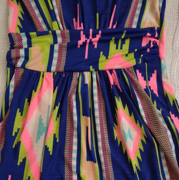 Blue Aztec Print Maxi Dress with Pockets from Vanilla Bay - Picture 3 of 4